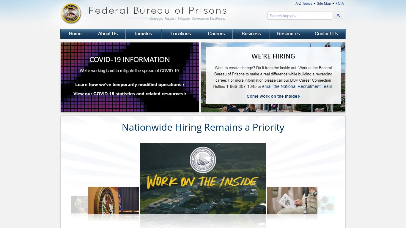 BOP: Federal Bureau of Prisons Web Site